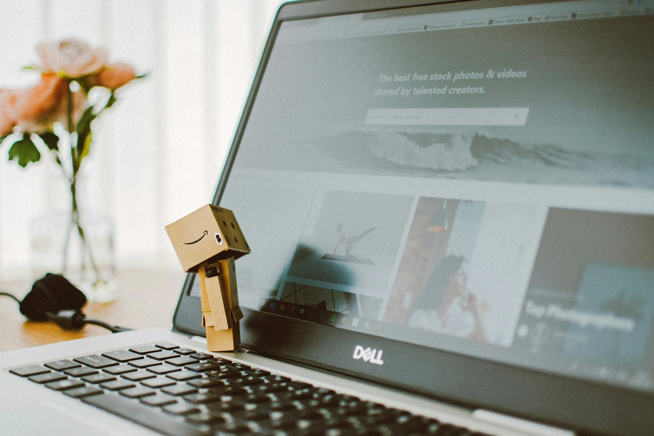 Laptop screen displaying a modern website surrounded by digital marketing icons, symbolizing Timber Creek Virtual’s website creation and marketing services that strengthen visibility and customer growth.