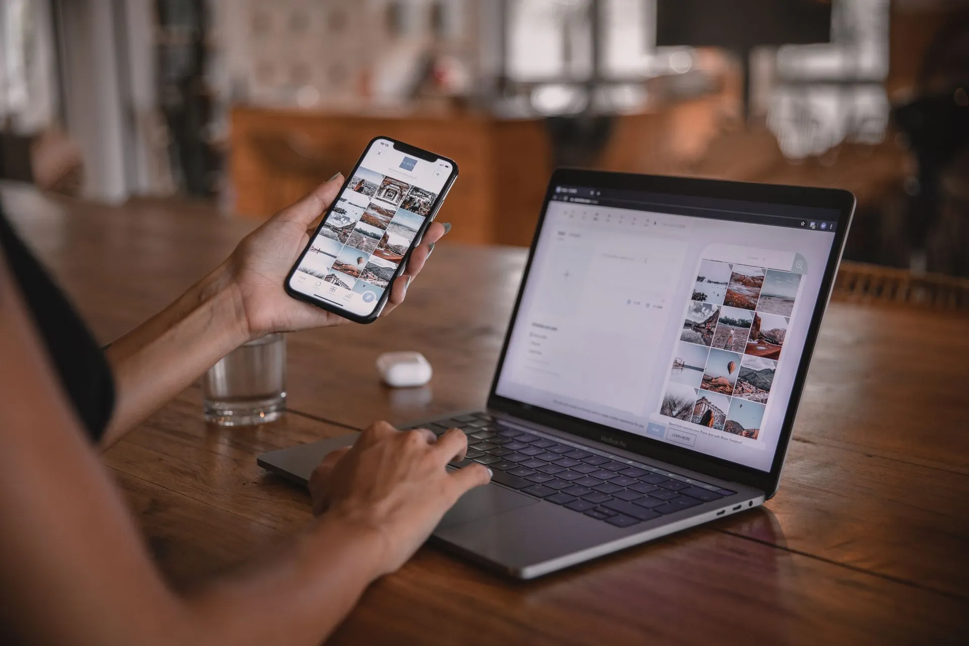 Consistent brand visuals on different social media platforms.